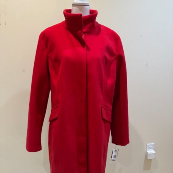 NWT Women's Nine West Red Overcoat Sz XL - Picture 2 of 12